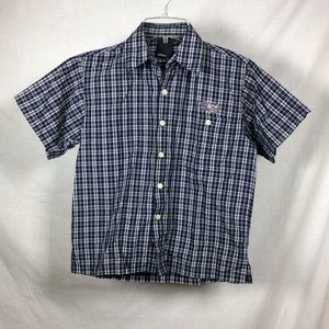 No Fear Boys Blue/White Plaid Button Down Shirt